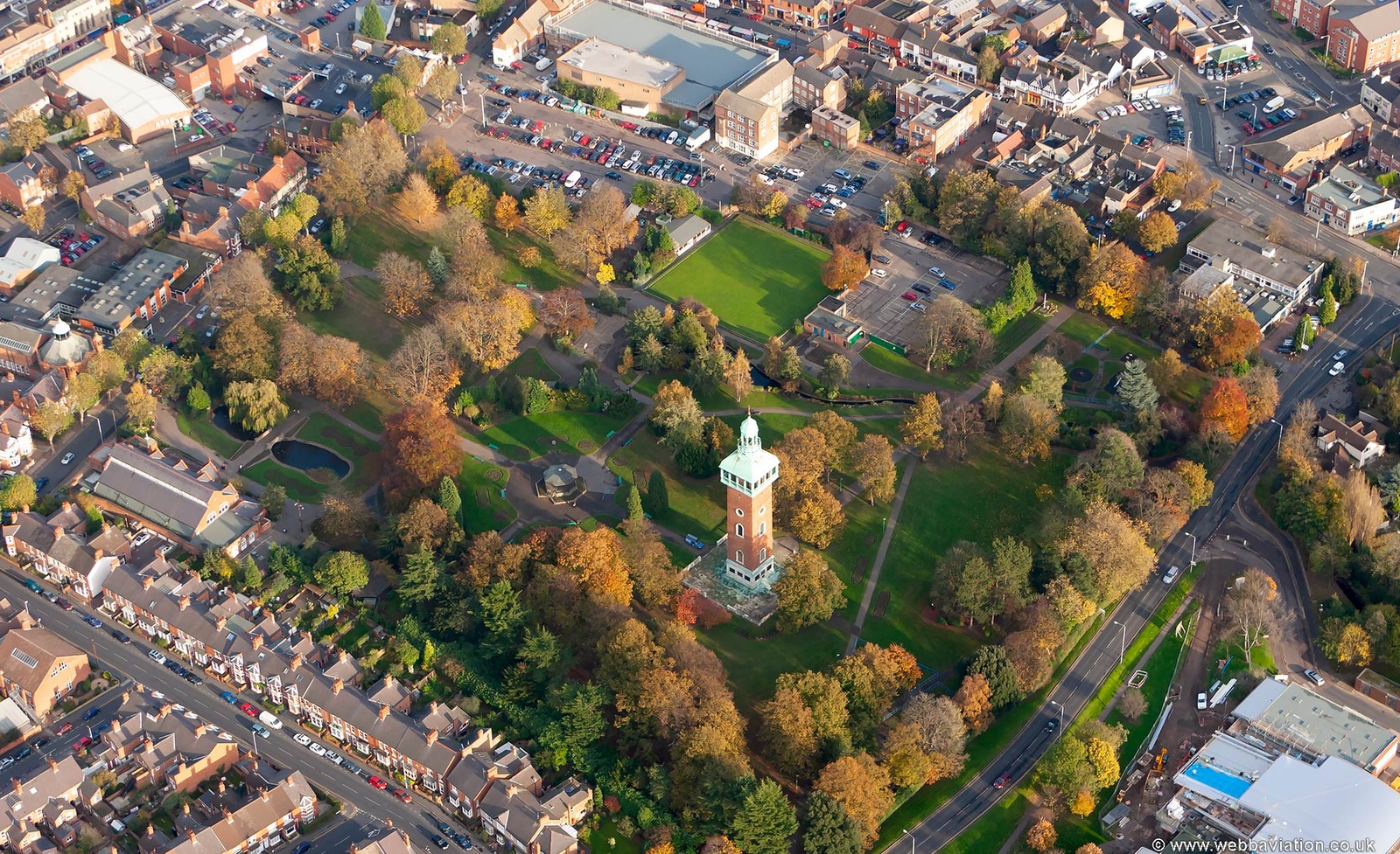 Queen's Park Loughborough  from the air