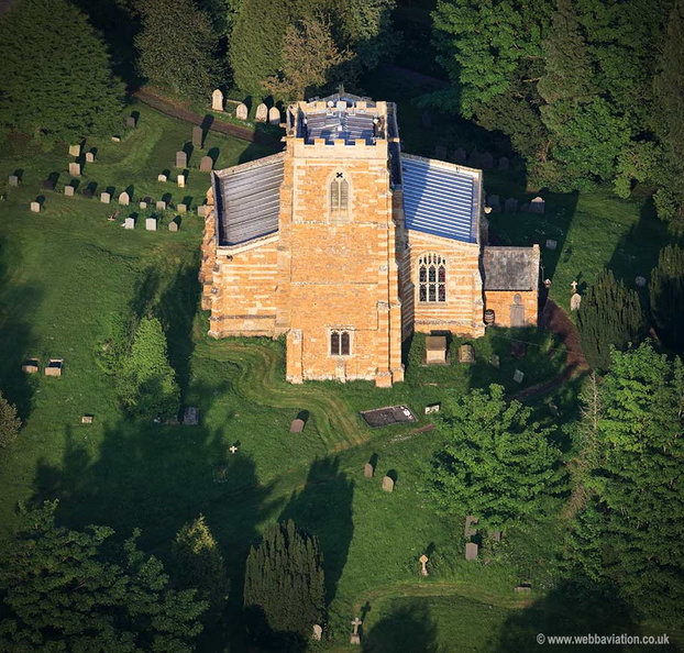  Medieval All Saints Church in  Lowesby Leicestershire  aerial photograph