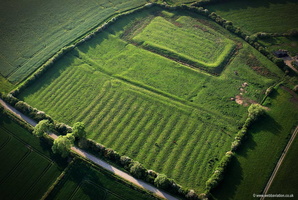 Moated grange and enclosure at Owston Leicestershire aerial photograph