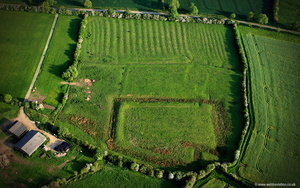Moated grange and enclosure at Owston Leicestershire aerial photograph