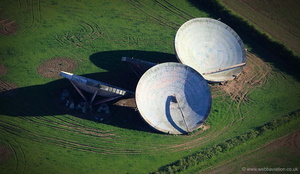 Cold war relic: discarded   tropospheric scatter dishes at the former  RAF Stenigot