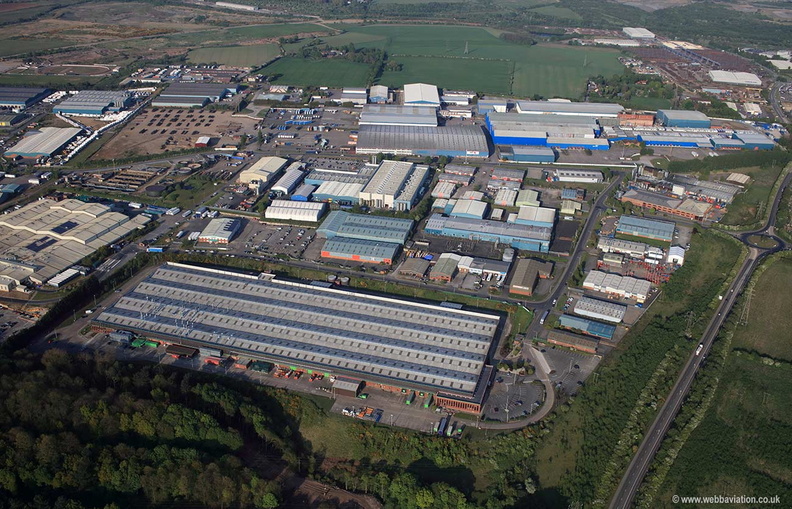 Foxhills Industrial Park Scunthorpe South Humberside aerial photograph