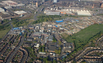 Midland Road Industrial Estate, Scunthorpe, DN16 from the air 