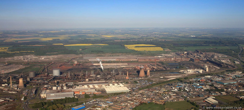 Scunthorpe Steelworks from the air 