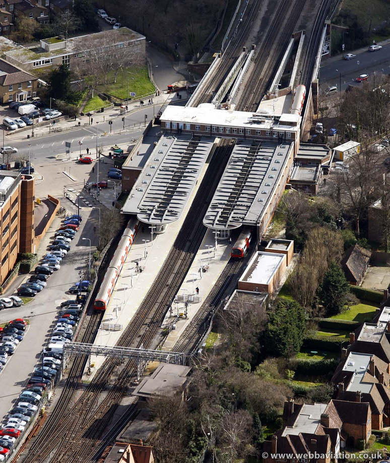 East Finchley tube station  London  aerial photo  