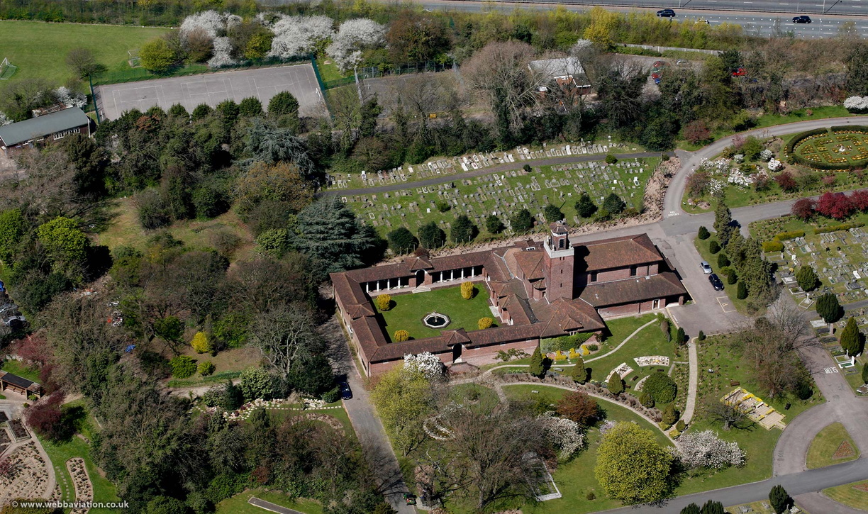 East Finchley crematorium  London  aerial photo  