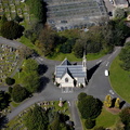 East Finchley Cemetery Anglican  Chapel, London  aerial photo  