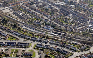 Welling railway station from the air