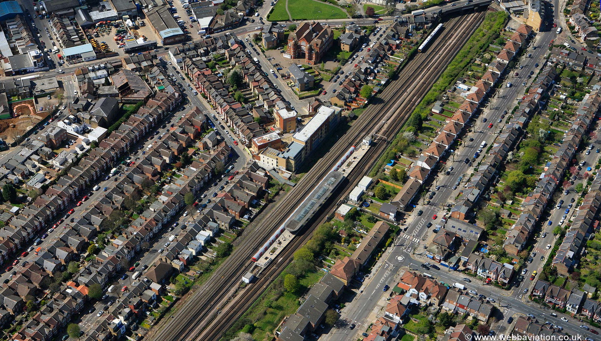 Dollis Hill tube station from the air
