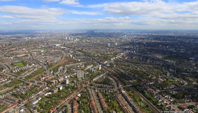 Shoot-Up Hill, Cricklewood from the air