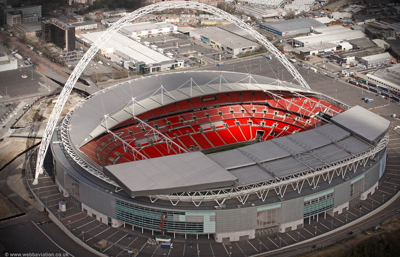 Wembley Stadium London from the air