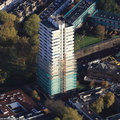 renovation of Lamble Street Estate & Bacton Tower  Camden London  from the air