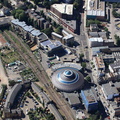 Chalk Farm ,  Primrose Hill railway station & The  Roundhouse  from the air