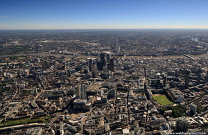 the City of London  from the air