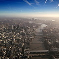 River Thames  London at dawn from the air