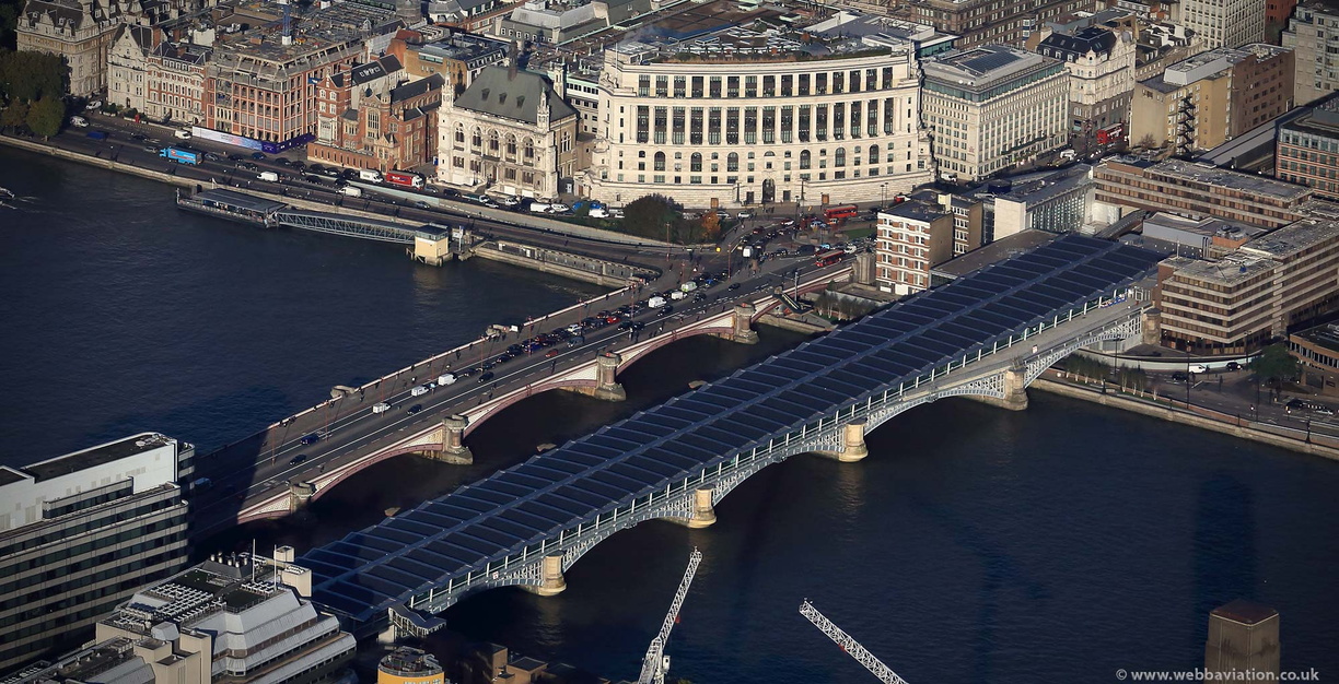 Blackfriars Solar Bridge London from the air
