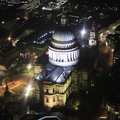 St Paul's Cathedral at night   from the air