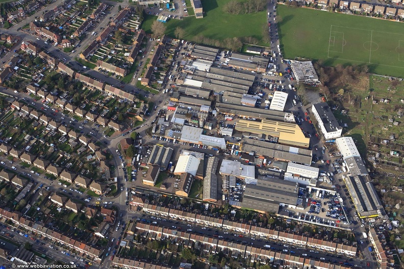 Alma Rd and Alexandra Rd  Ponders End Enfield Middlesex EN3 7BB  from the air