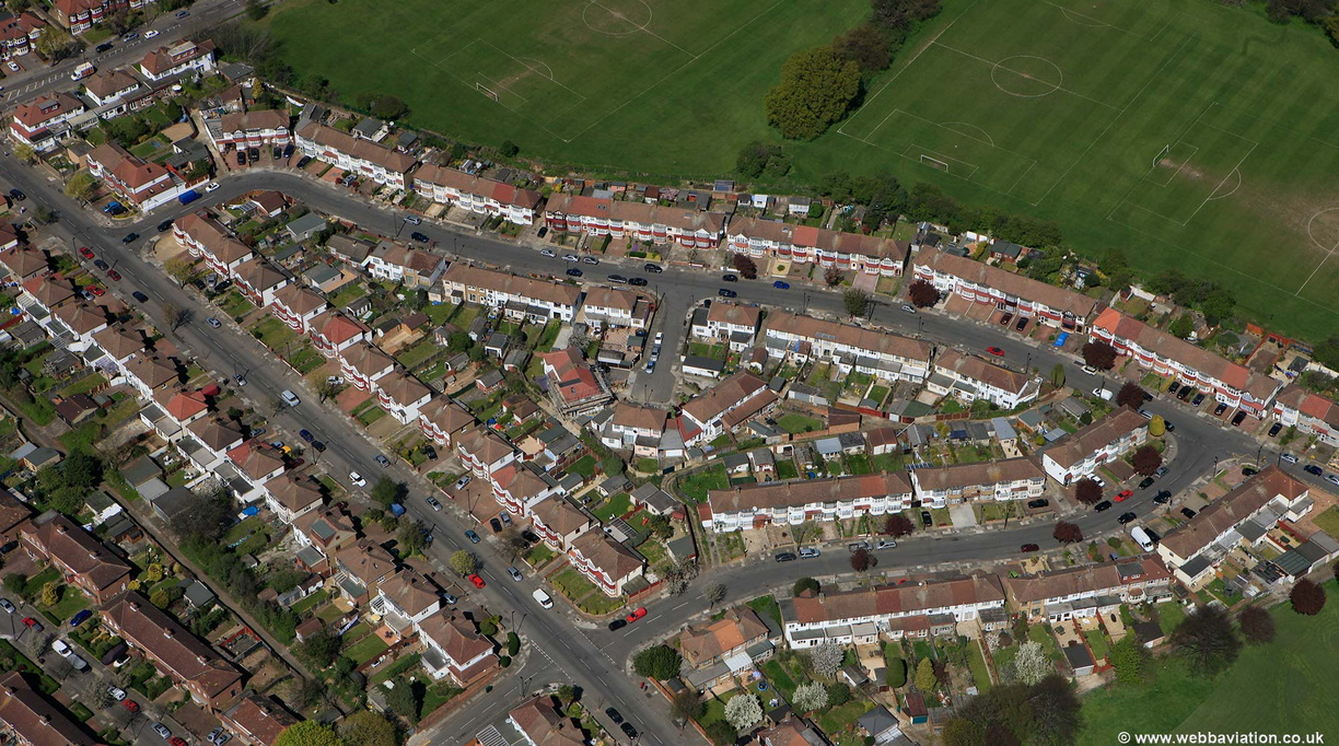 Rayleigh Road Edmonton  from the air