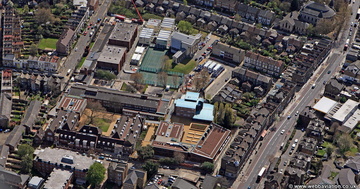 Clapton Girls Technology College Hackney from the air