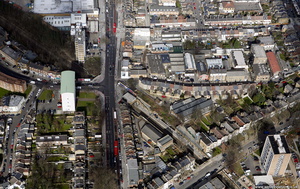 Stoke Newington station London from the air