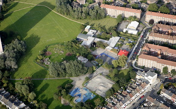 Kingsmead Primary School Hackney London from the air