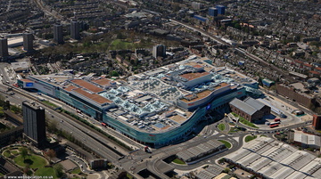 Westfield shopping centre, Londonl, London from the air