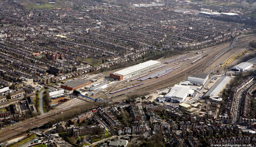 Hornsey Traction Maintenance depot / TMD  London from the air