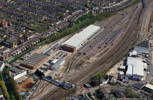Hornsey Traction Maintenance depot / TMD  London from the air