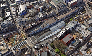 Farringdon tube station London from the air