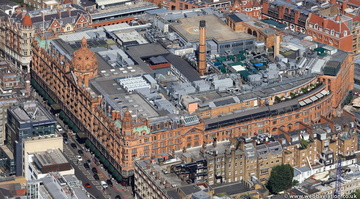 Harrods department store  Knightsbridge London from the air