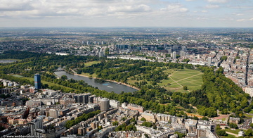 Hyde Park London from the air