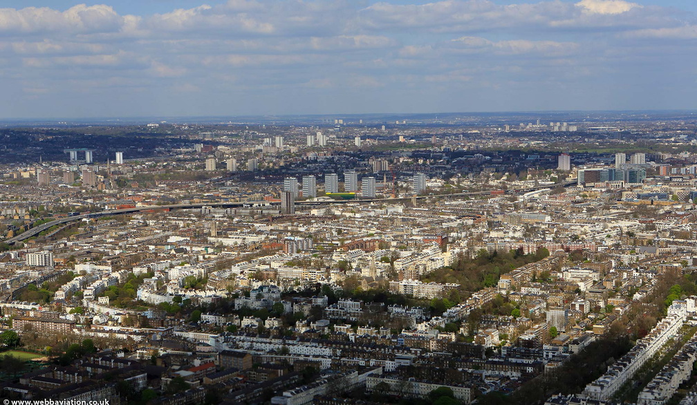 Notting Hill  London from the air