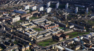 Angell Town Estate from the air