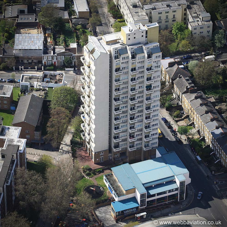 Edrich House Stockwell London from the air