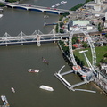 Millennium Wheel on the Thames from the air