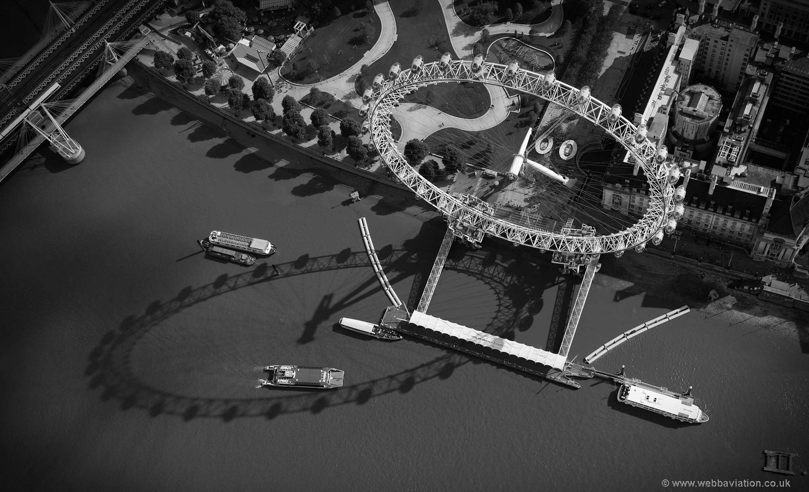 the London Eye from the air