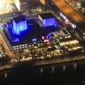 the National Theatre London at night from the air