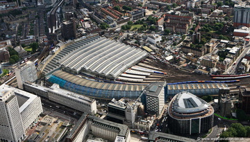 Waterloo Station London from the air