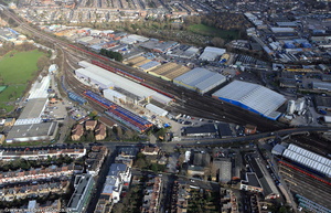 Wimbledon Traincare depot  from the air