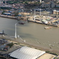 Emirates Air Line is a cable car l London  from the air