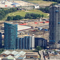  new apartments along High Street Stratford London  from the air