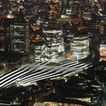 London Bridge station Southwark London by night   from the air