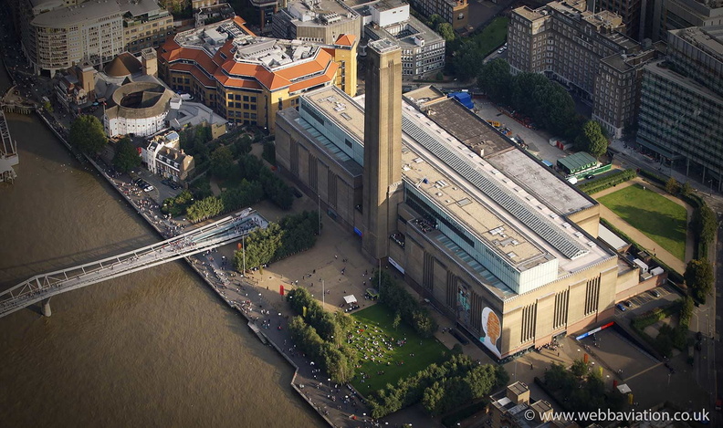 Tate Modern  art gallery  London England UK aerial photograph 