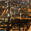 Commercial Rd Tower Hamlets London  at night. from the air 