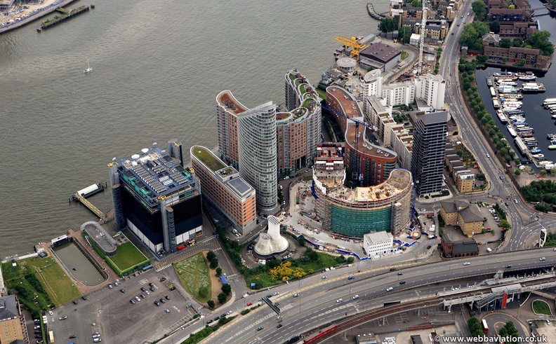Ontario Tower & New Providence Wharf  Blackwall London  from the air