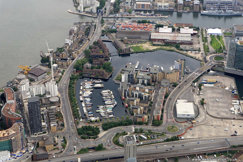 Poplar Dock & Blackwell Basin   Blackwall London  from the air
