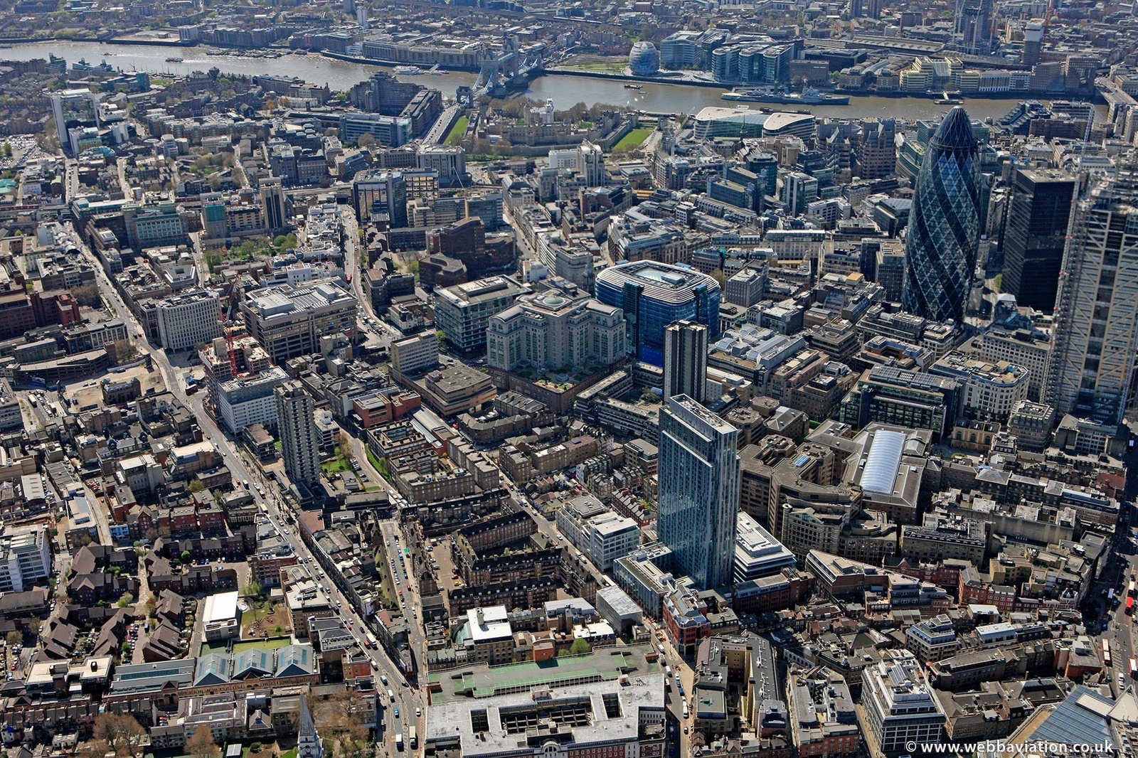 Spitalfields London from the air