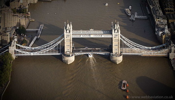 Tower Bridge London England UK aerial photograph 