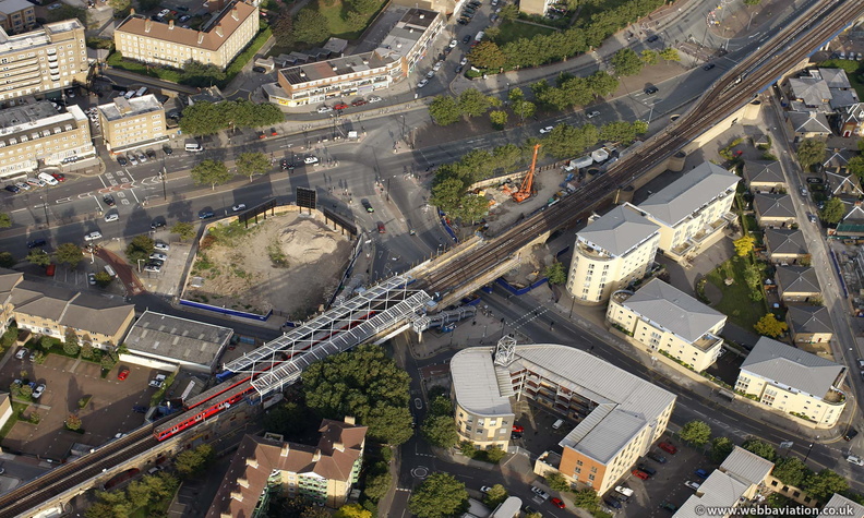 Westferry DLR station London from the air